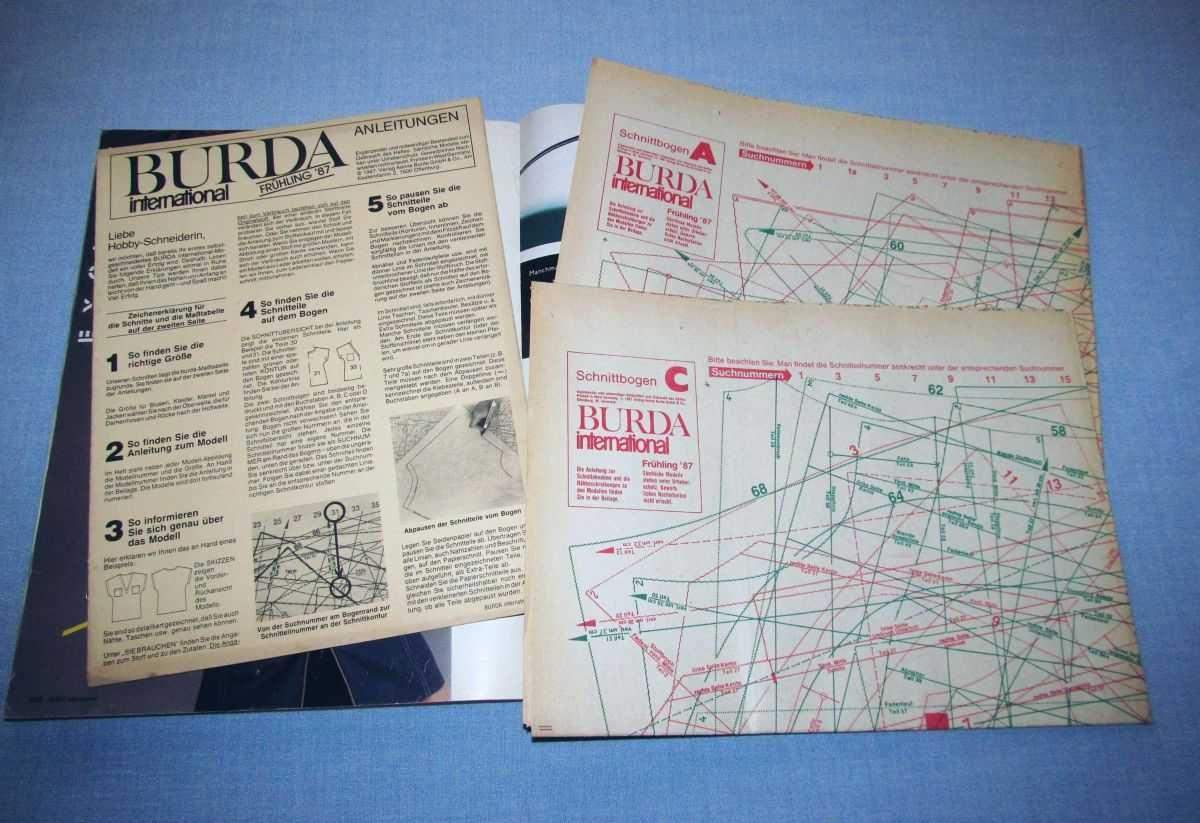 Burda International Wiosna 1987 moda szycie wykroje