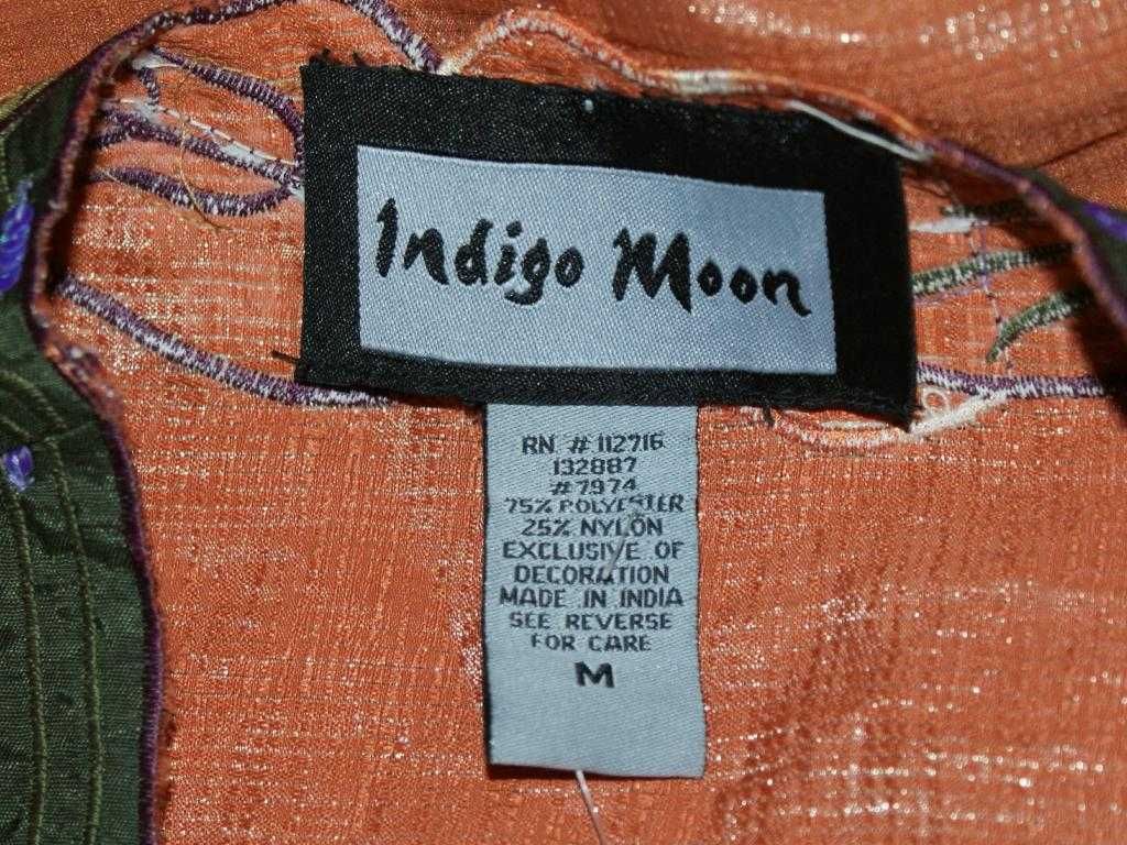 Indigo Moon ORIENT wdzianko ART patchwork kwiaty L