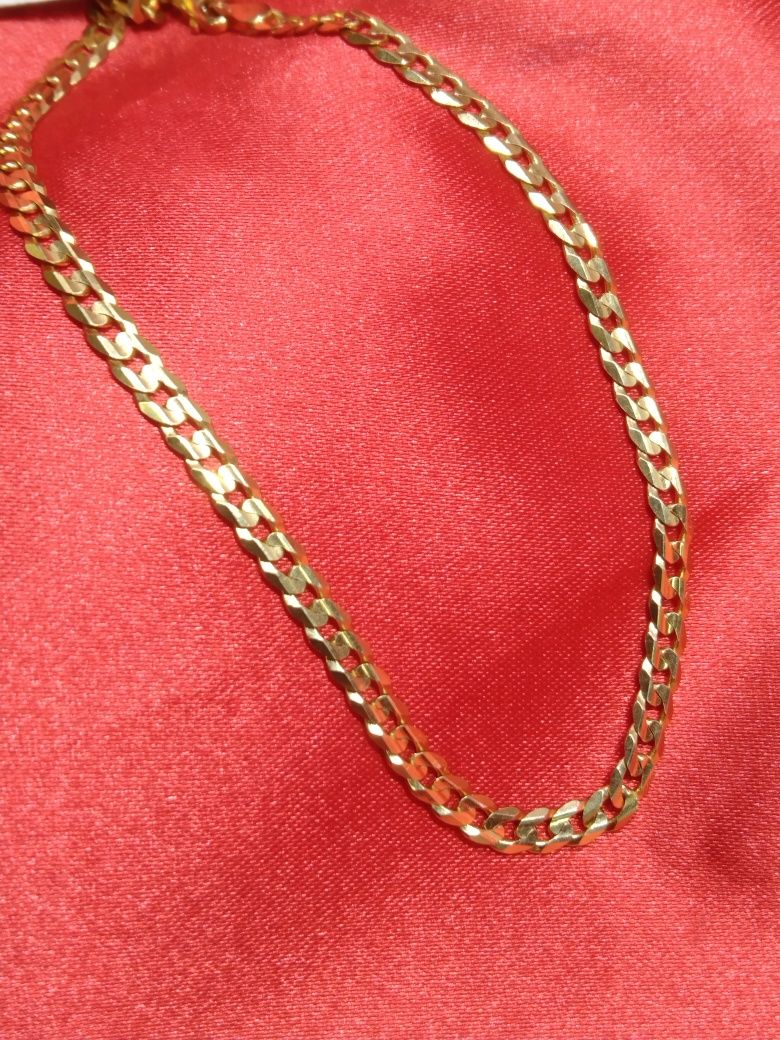 Złota bransoletka pancerka, złoto 585, 22 cm (205)