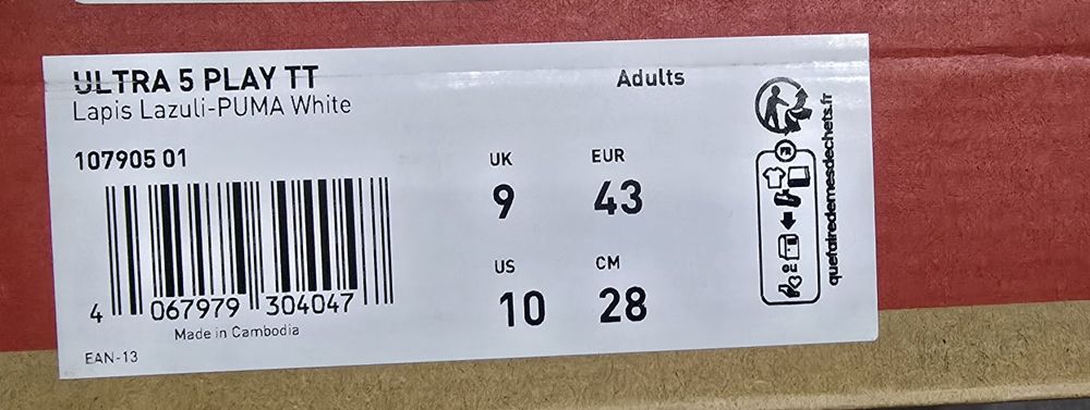 Korki turfy nowe Puma Ultra 5 Play TT roz.43