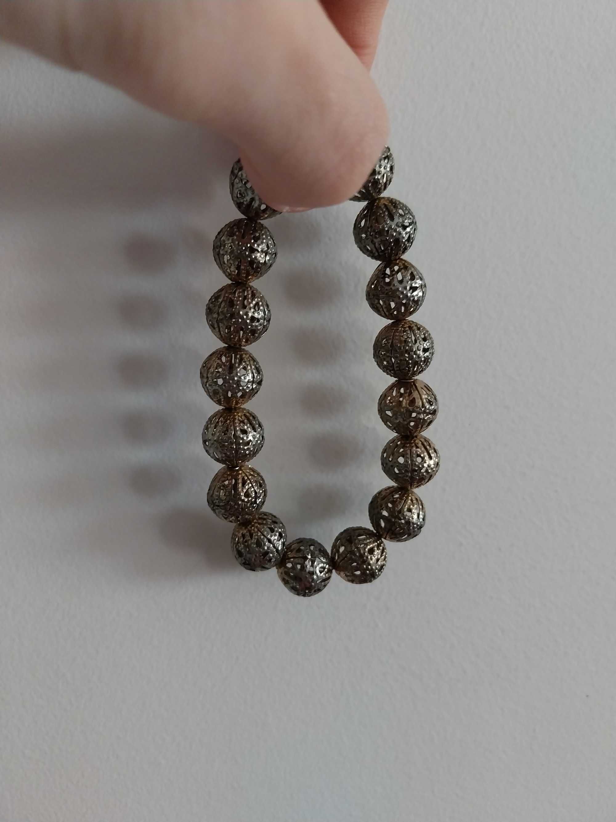 Pulseira folheada e elástica, dourado e prateado