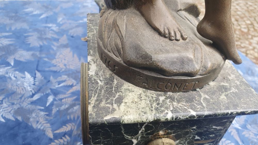 Francuski zegar kominkowy, stojący z przystawkami