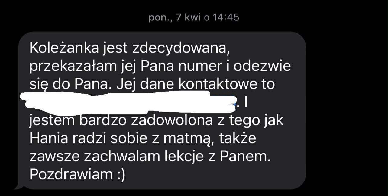 | KOREPETYCJE Z MATEMATYKI | -  start wrzesień, rok 2025/26