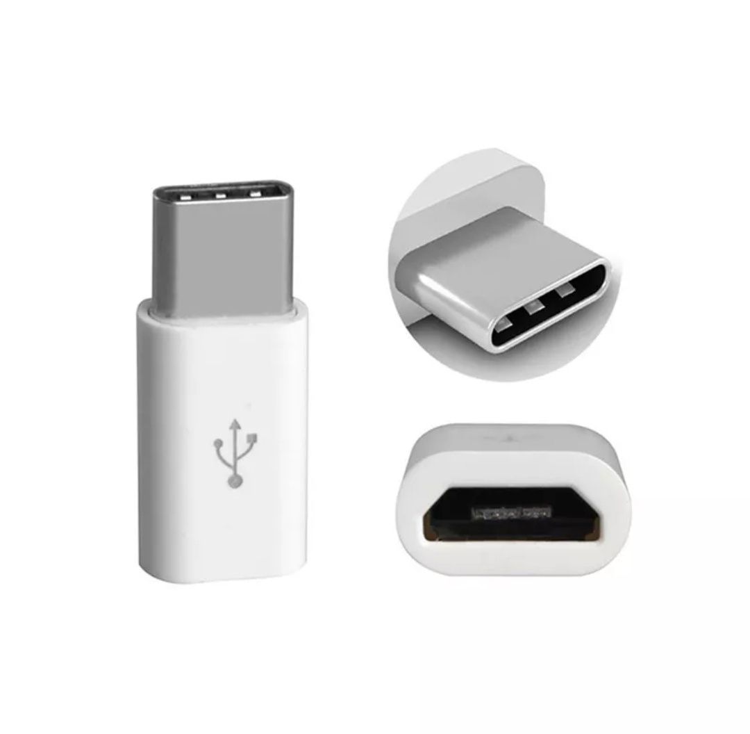 Переходник адаптер micro USB Type - C Колір білий