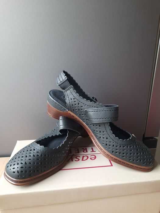 Buty damskie wiosenne czarne, mały obcas, 39,5