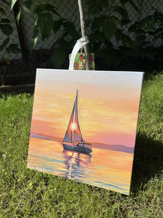 Obraz olejny Podaruj mi świat 30*30