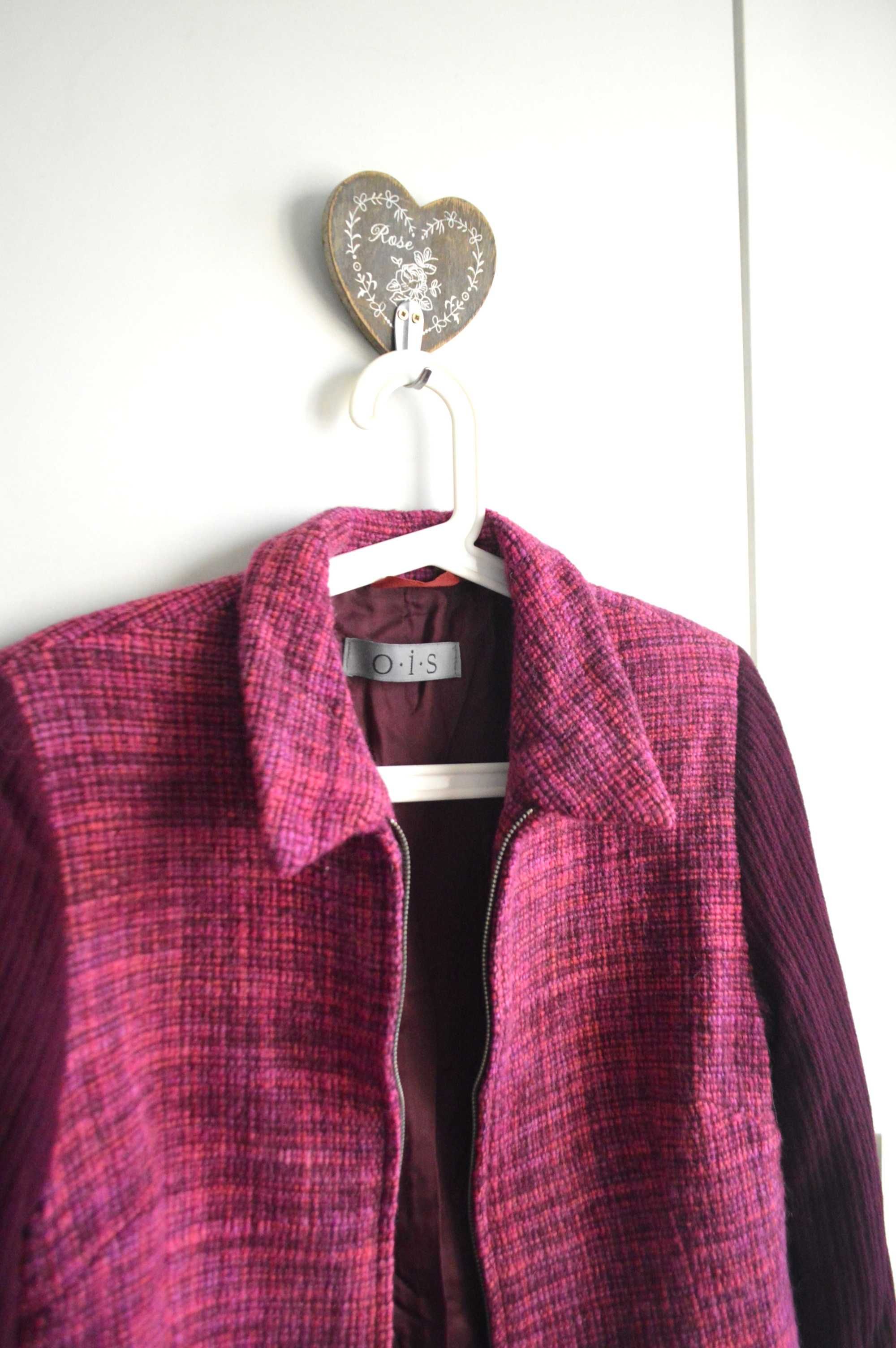 OIS Vintage virgin wool żakiet kurtka wiosenna alpaka wełna M boho