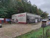 Działka utwardzona, ogrodzona, sklep, magazyn, garaż