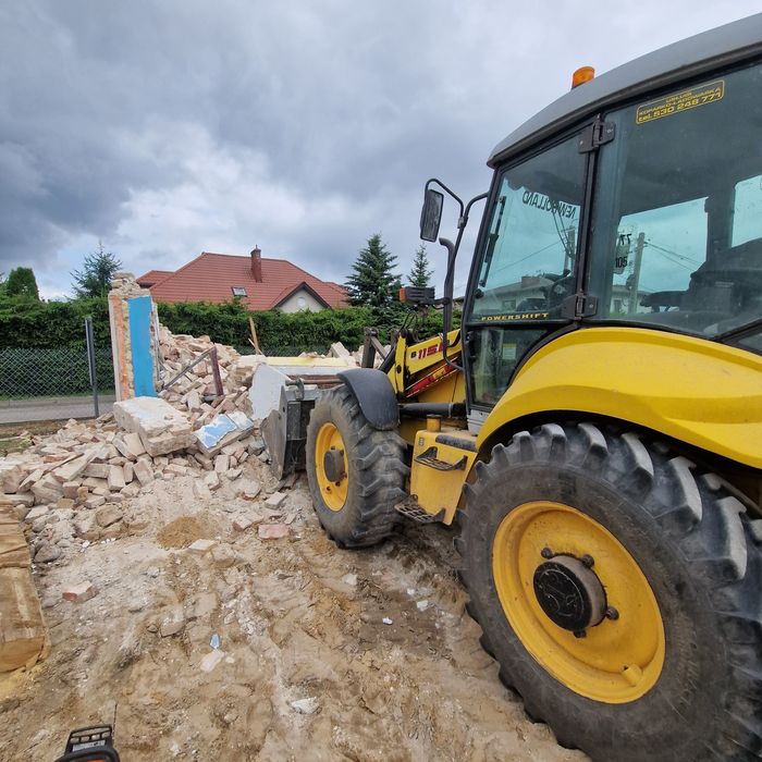 Usługi koparko ładowarką rozbiórki wyburzenia koparka