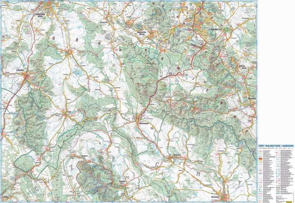 MAPA góry Wałbrzyskie Kamienne LAMINOWANA COMPASS
