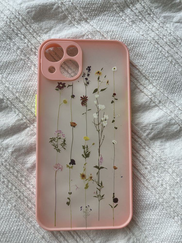 Obudowa case iphone 13 transparentna rozowa z kwiatami wiosenna