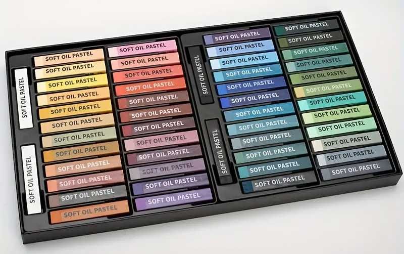 Profesjonalne pastele olejne JIESO 48+4, w kolorystyce morandi.