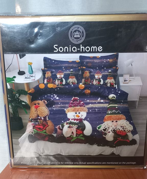 Новорічний комплект постілі фланель 1.5 полуторний