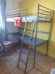Łóżko piętrowe z biurkiem IKEA SVARTA 90x200