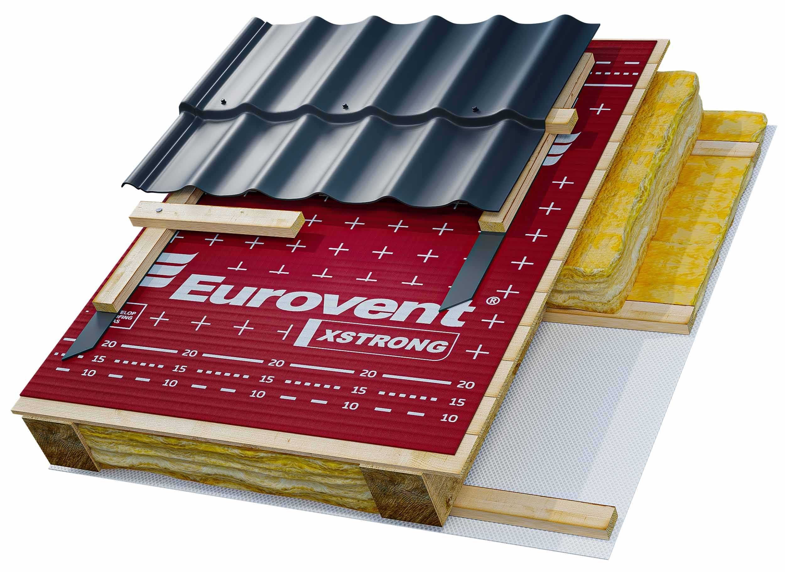 Membrana dachowa Eurovent Maxi Super VStrong XStrong z oplotem od ręki