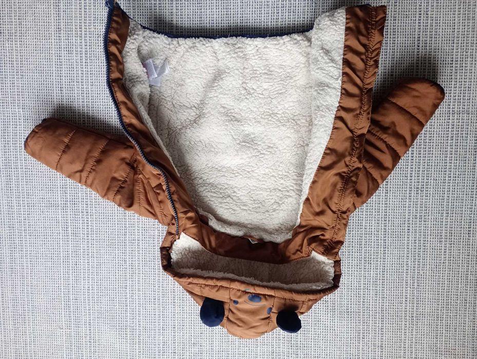 Ciepła zimowa kurtka 92 z misiem