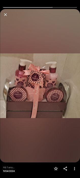 Cesta com produtos de banho