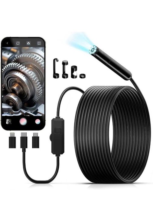 Kamera endoskopowa ze światłem 1920P z 8 diodami LED 5-metrowy kabel