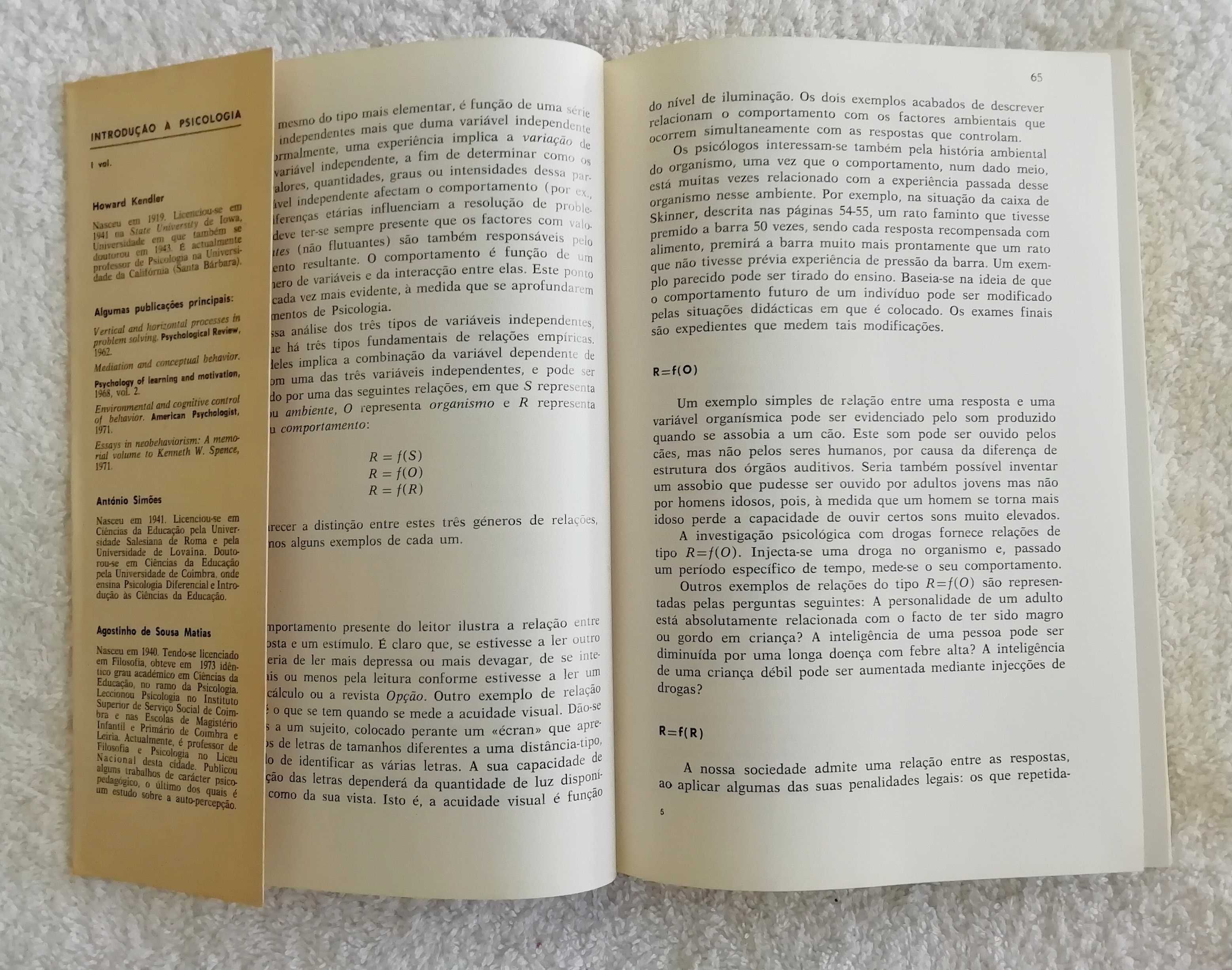 Introdução à Psicologia (Vol I e II)  H. Kendler 5ª edição de 1980