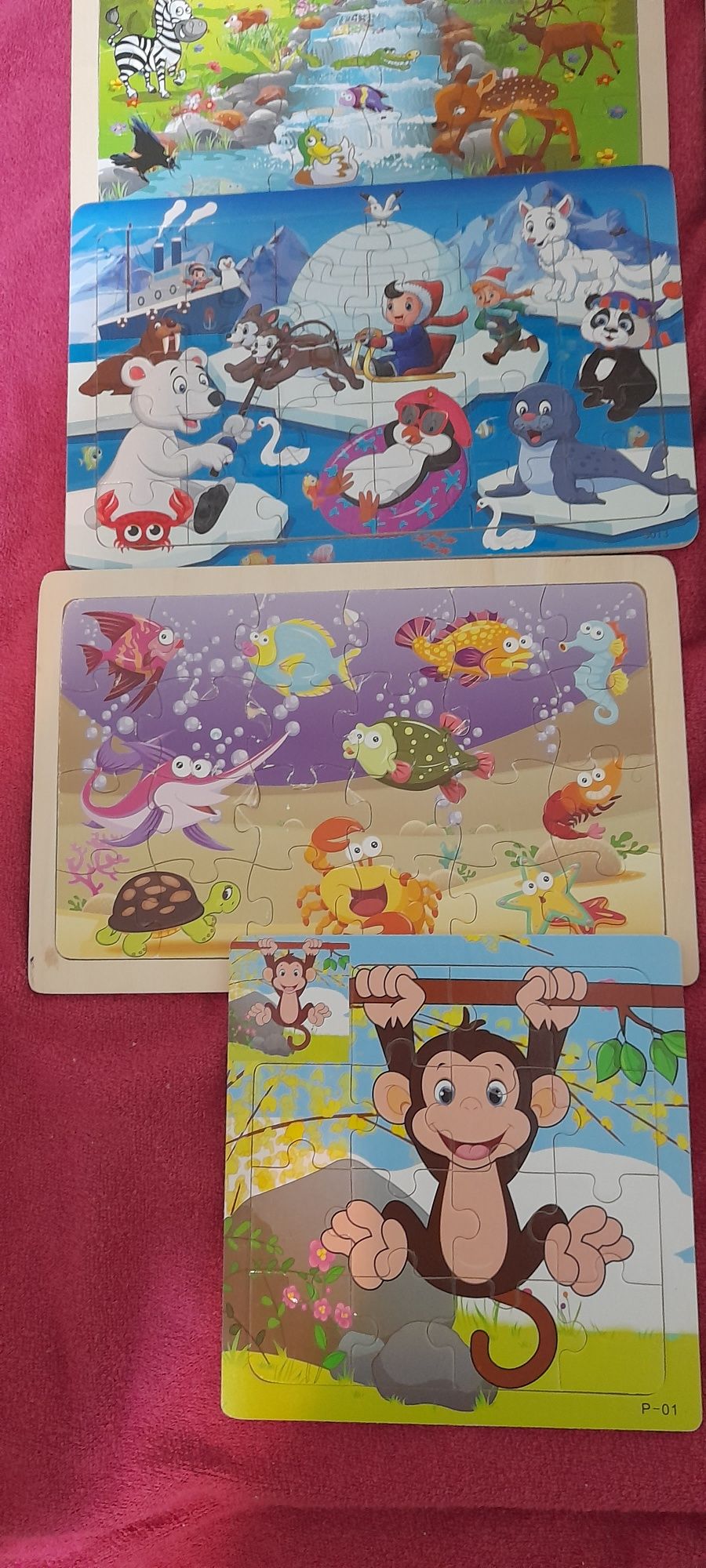 Puzzle drewniane zestaw