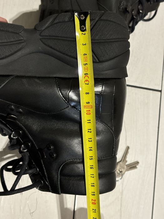 The Kooples Paris Botki platforma koturna za kostke czarne