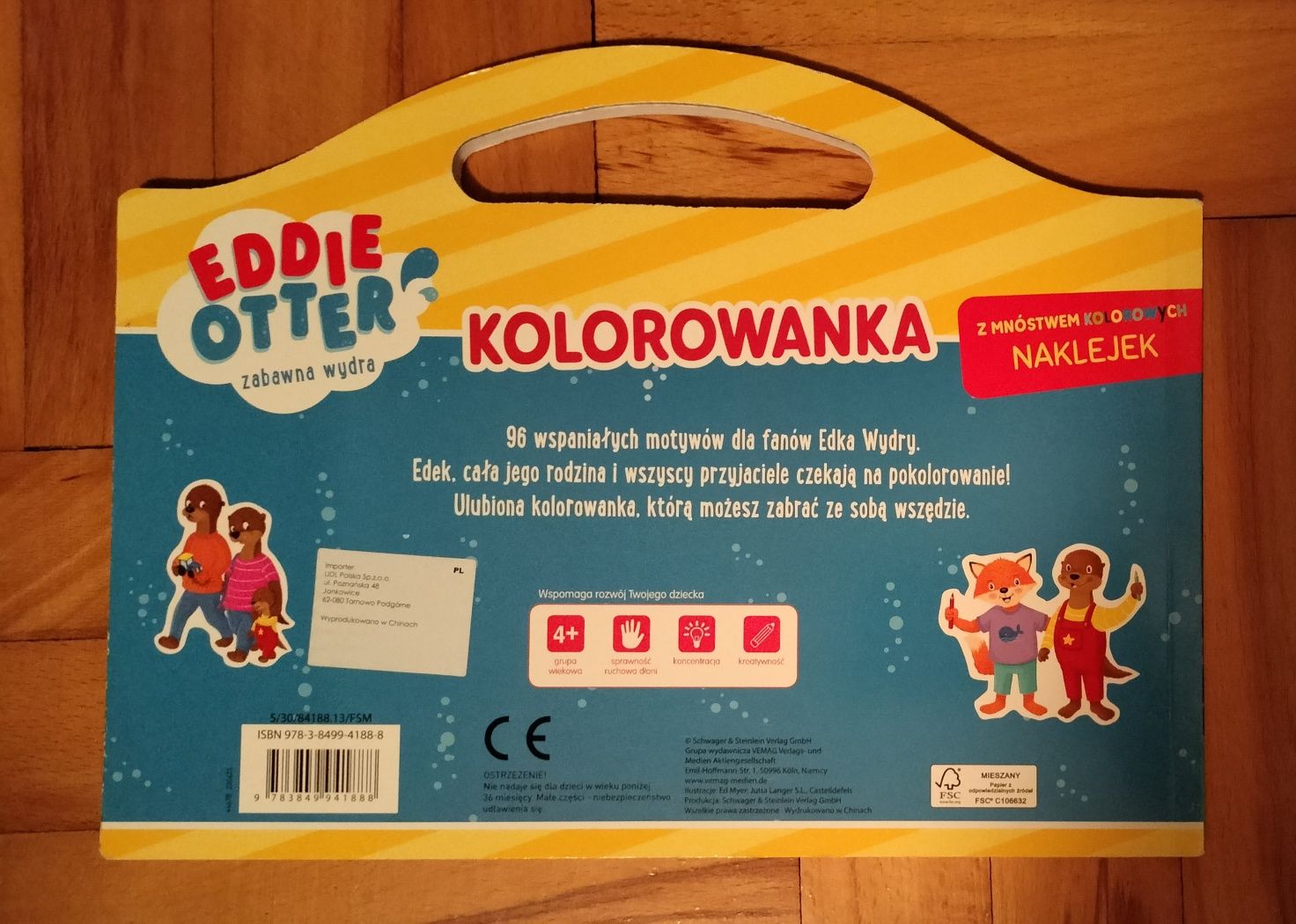 Eddie Otter zabawna wydra kolorowanka z mnóstwem naklejek