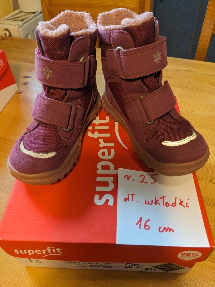 Buty zimowe śniegowce Superfit roz 25 Gore-Tex