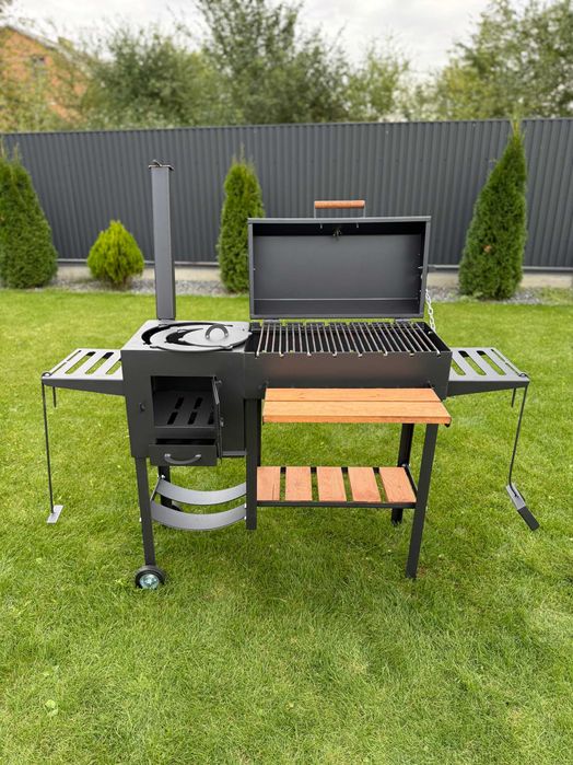 Мангал-гриль на 8 шампурів з пічкою! Мангал для казана та барбекю!