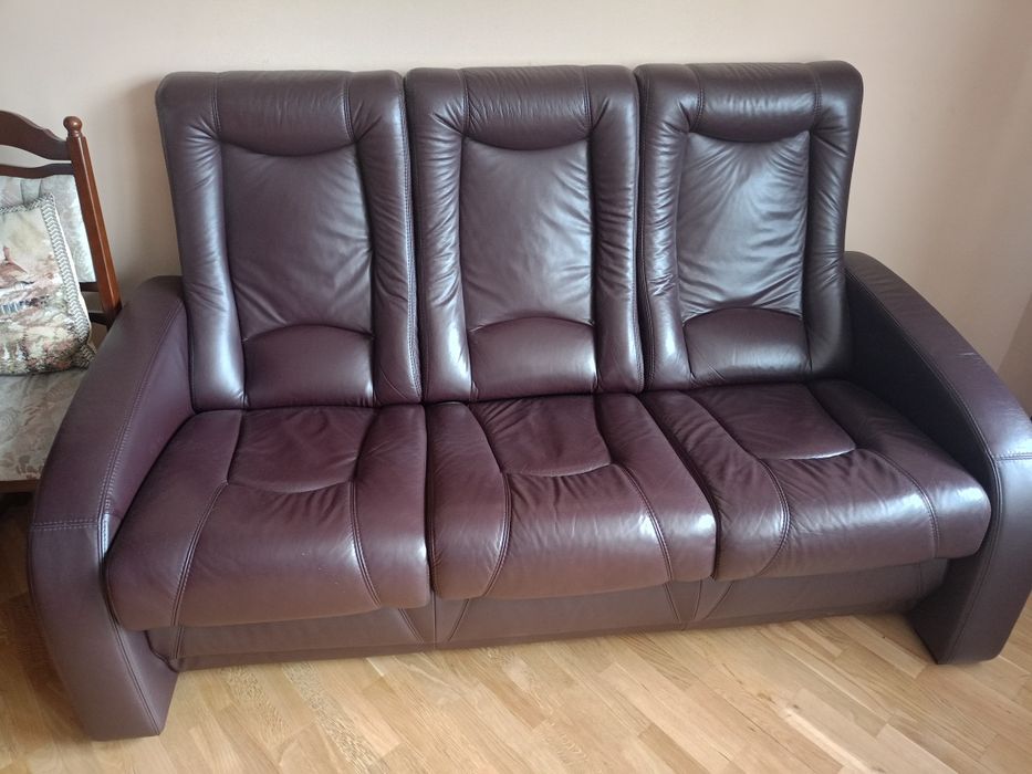 Skórzana sofa i fotel ,stan idealny