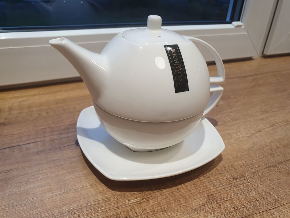 Nowy komplet dzbanek Richmont Duo z filiżanką 450ml talerzyk imbryk