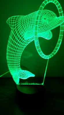 Lampka nocna led 3d plexa delfin gratis
