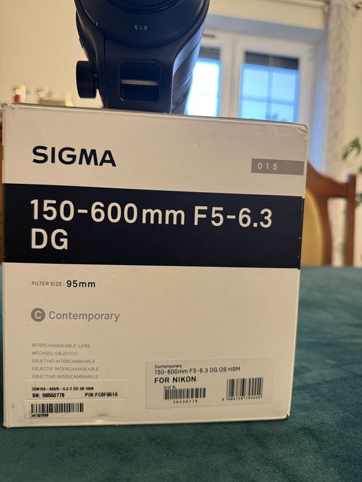 Sigma 150-600mm f/5-6.3 DG- nikon F- stan idelany* filtr + pokrowiec