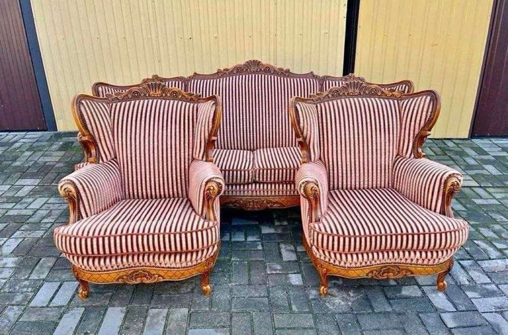 komplet wypoczynkowy w stylu Ludwika-sofa czwórka 2fotele