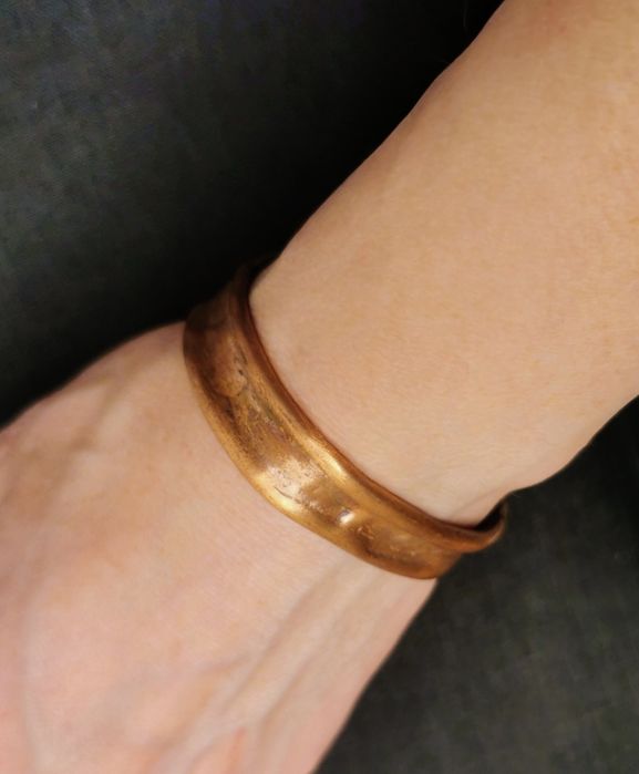 Unikalna ręcznie robiona miedziana bransoleta męska 100% czysta miedź