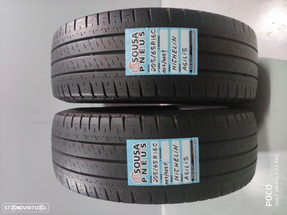 2 pneus semi novos 205-65r16c michelin - oferta dos portes