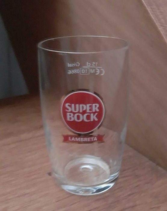 Copo de Cerveja - Vidro Super Bock  -  Lambreta