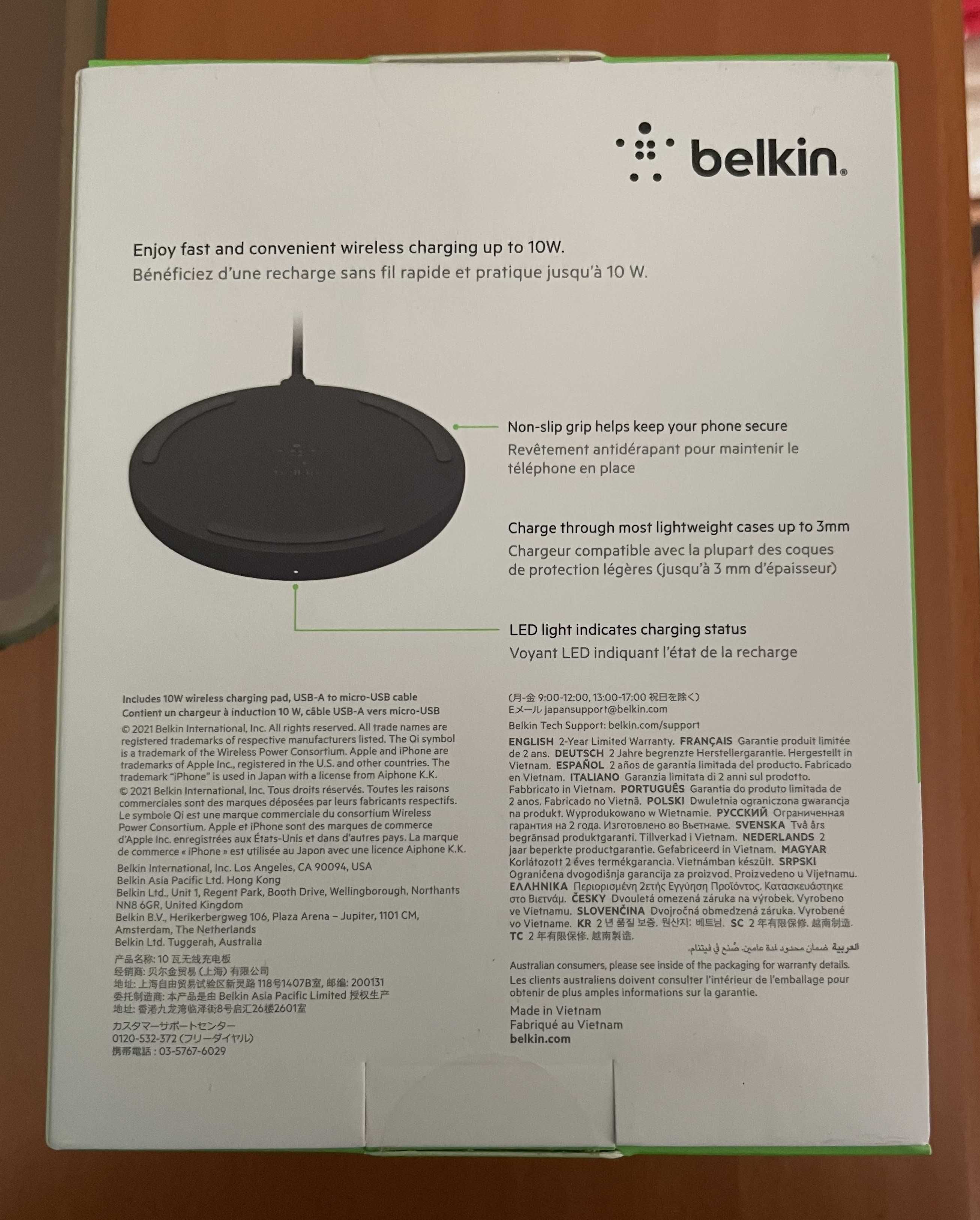 Carregador wireless Belkin 10W (Preto) - novo