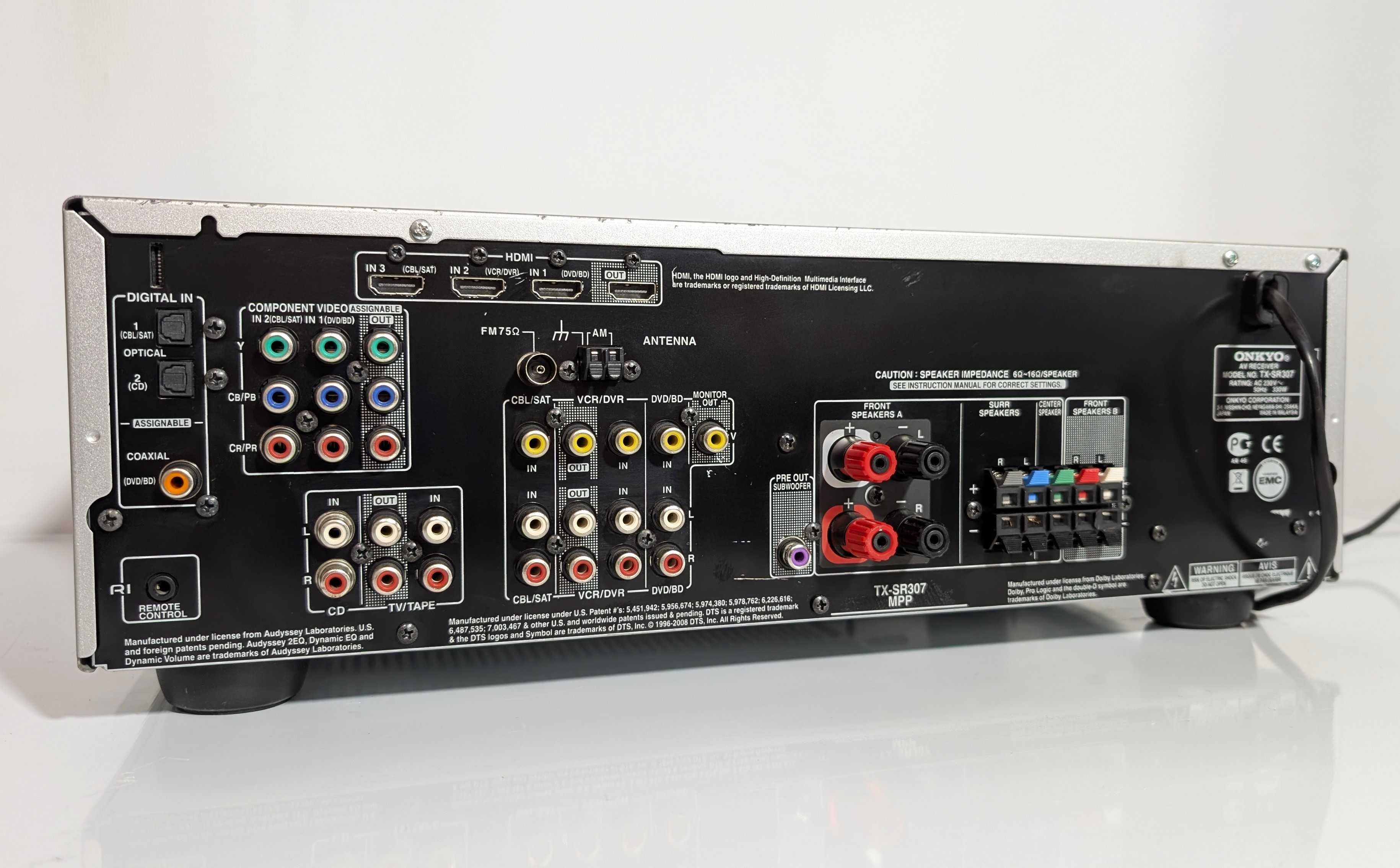 5.1 Ресивер Onkyo TX-SR307,має 100 Вт/кан./Пульт/HDMI/ЦАП/Dolby/6-16Ом