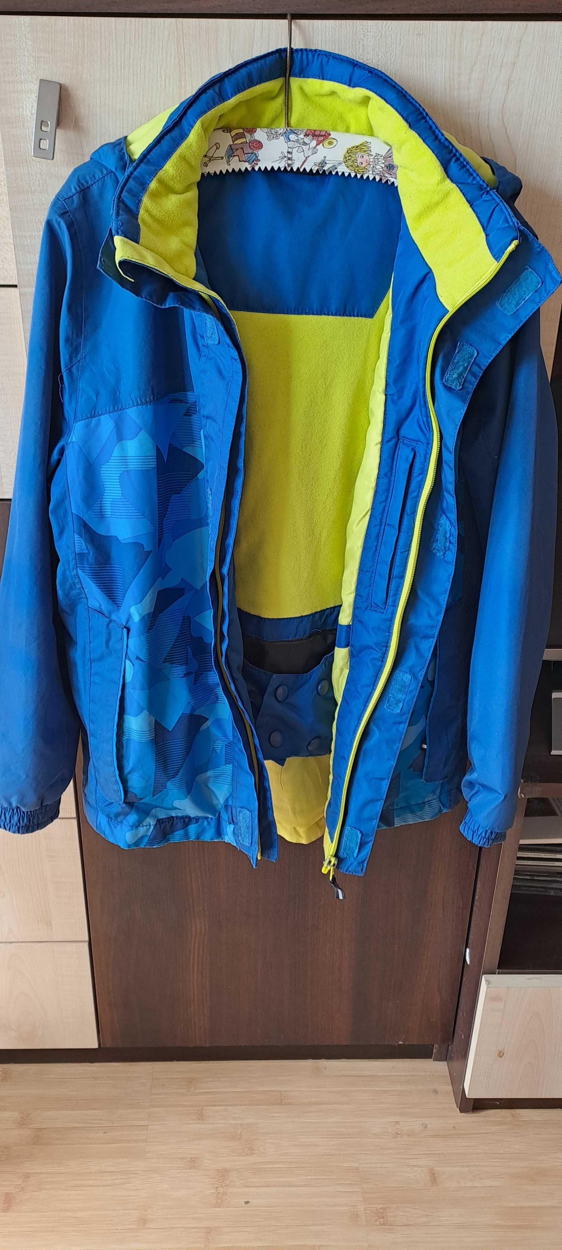 Niebieska kurtka zimowa narciarska r.146