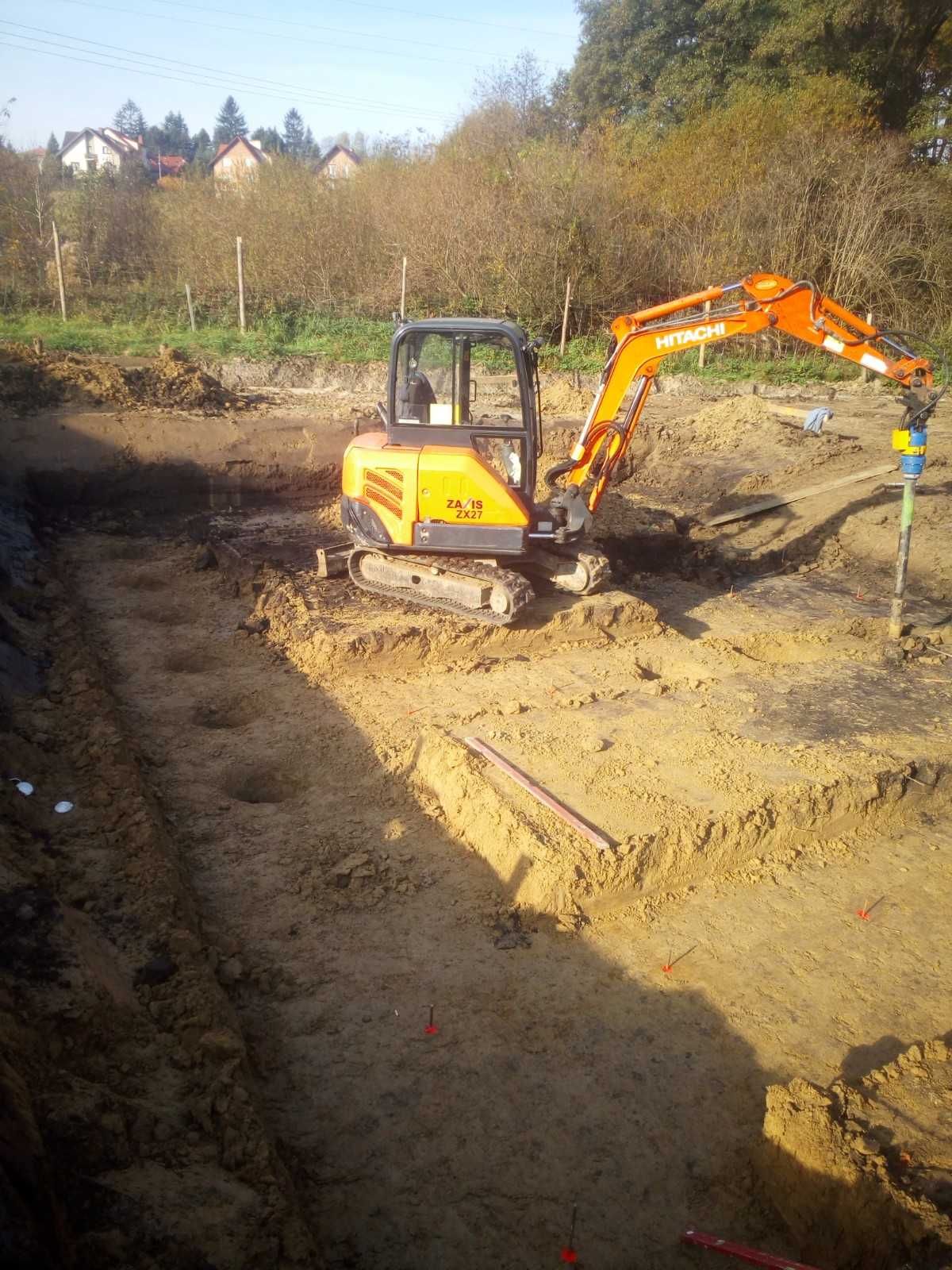 Zwyżka wynajem, podnośnik koszowy minikoparka hds 4x4 wiertnica