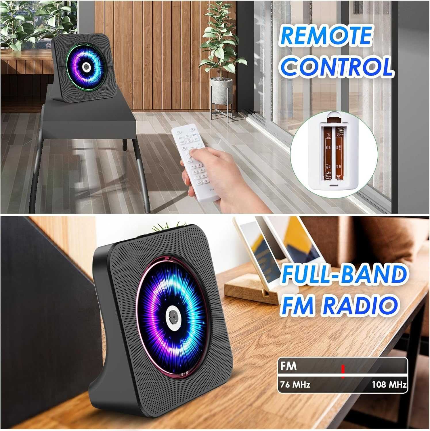 Gueray Odtwarzacz DVD CD Bluetooth Czarny