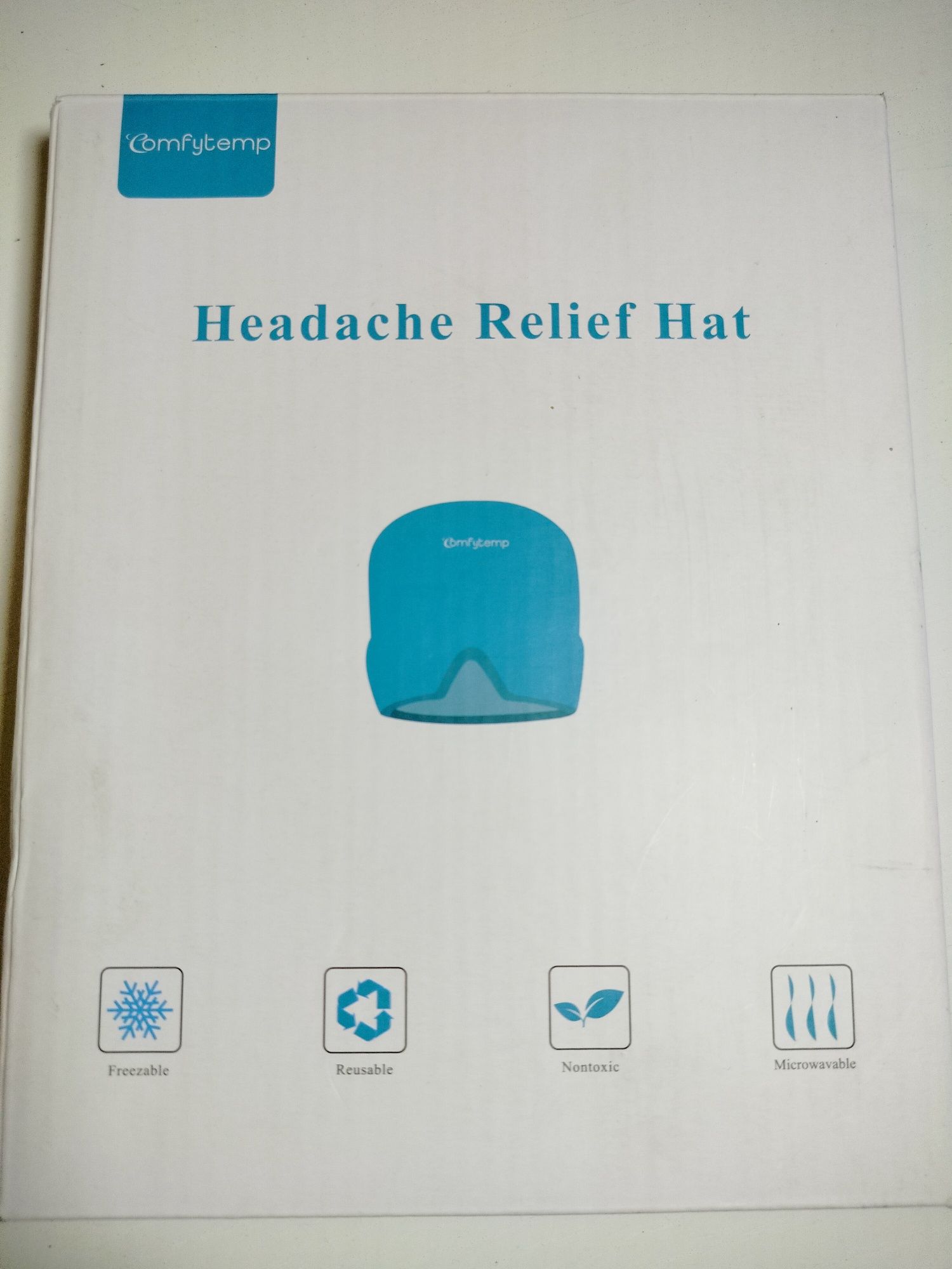 Żelowa czapka kompres na migrenę - ból głowy