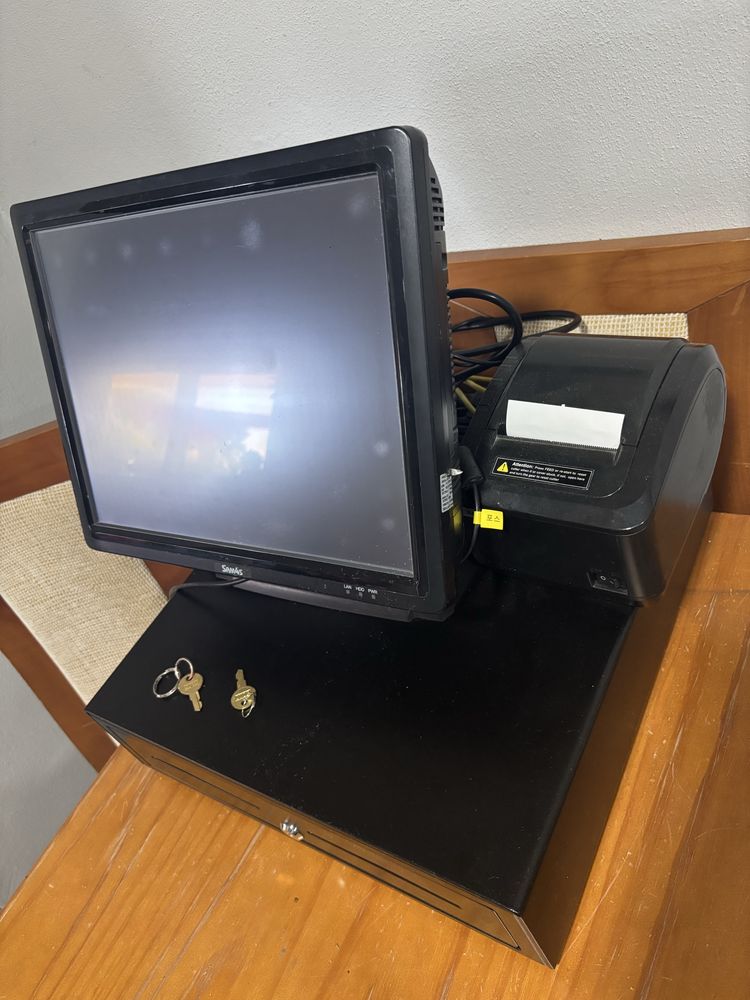 Pos , registadora e gaveta e impressora