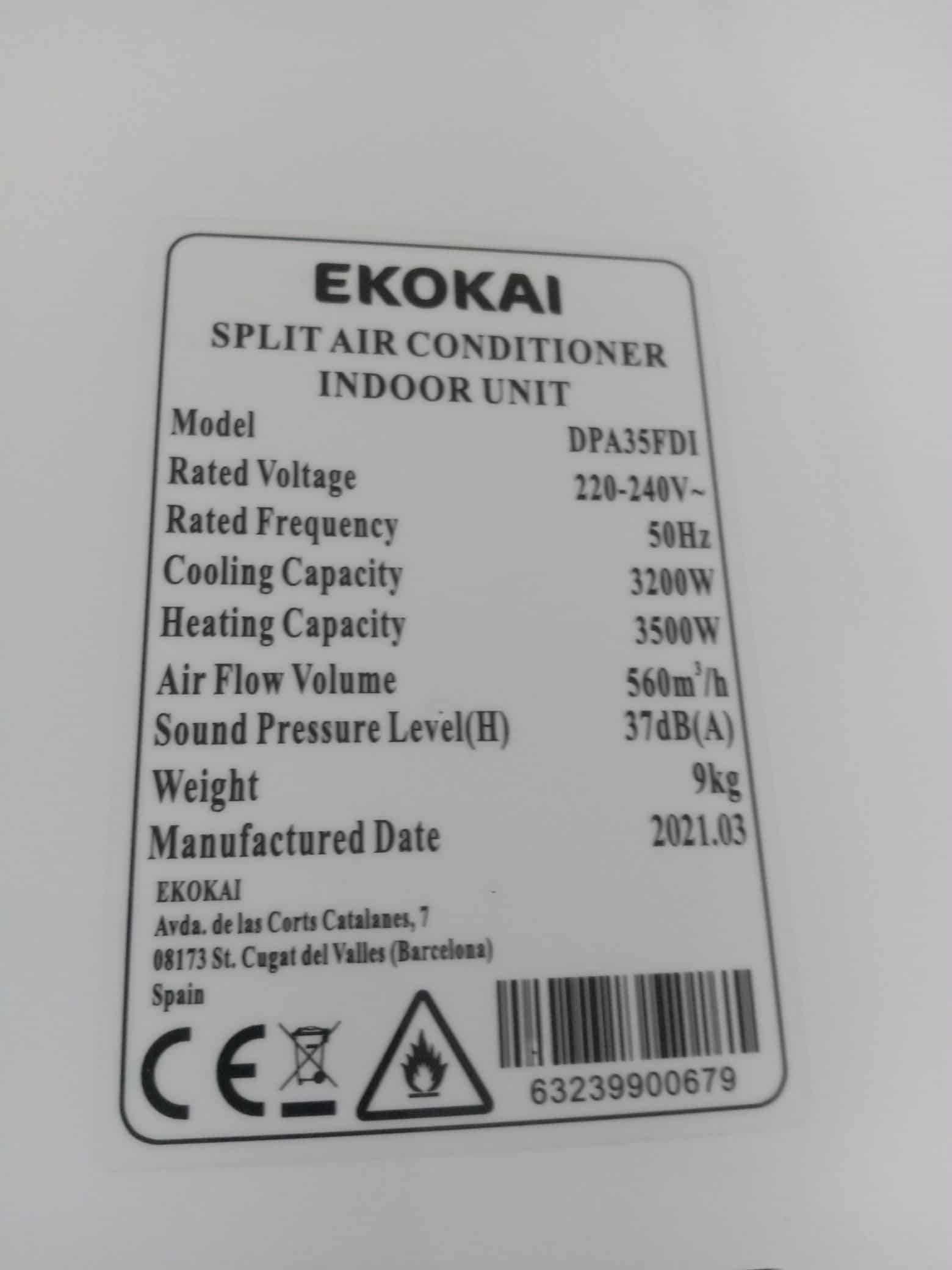 Ar acondicionado EKOKAI 12000 Btu