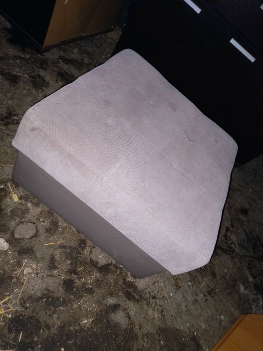 Pufa pufy schowek eko skóra + materiałowe siedzisko duza