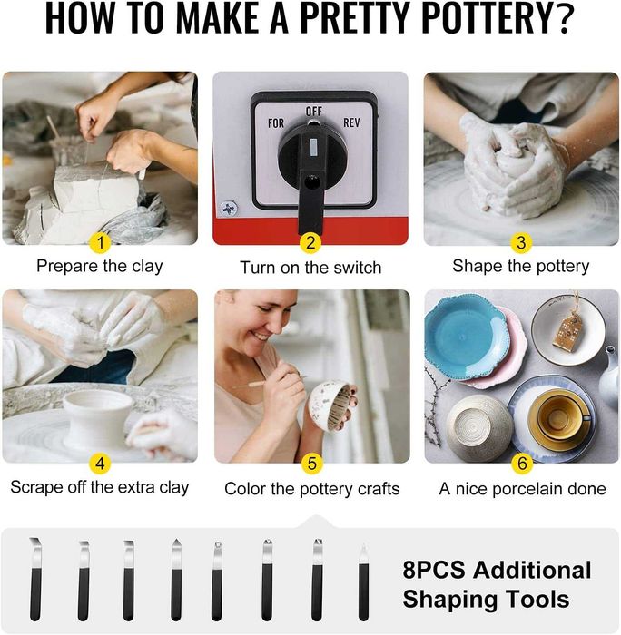 (NOVA) Máquina de formação de cerâmica de 25 cm 280 W