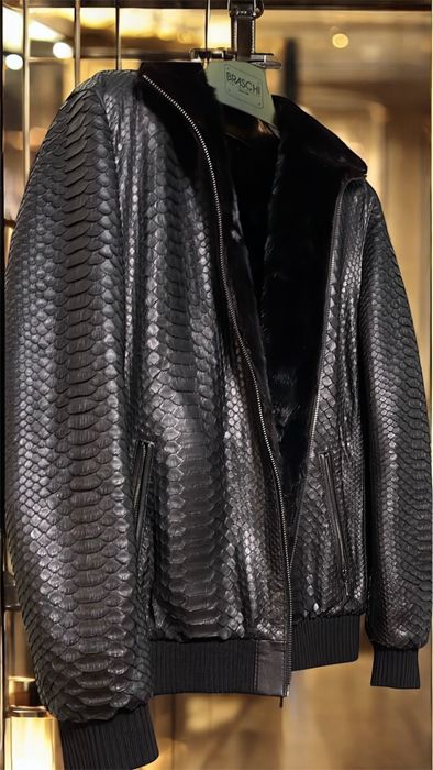 Куртка шуба  бомбер пітон з норкою р.46-48