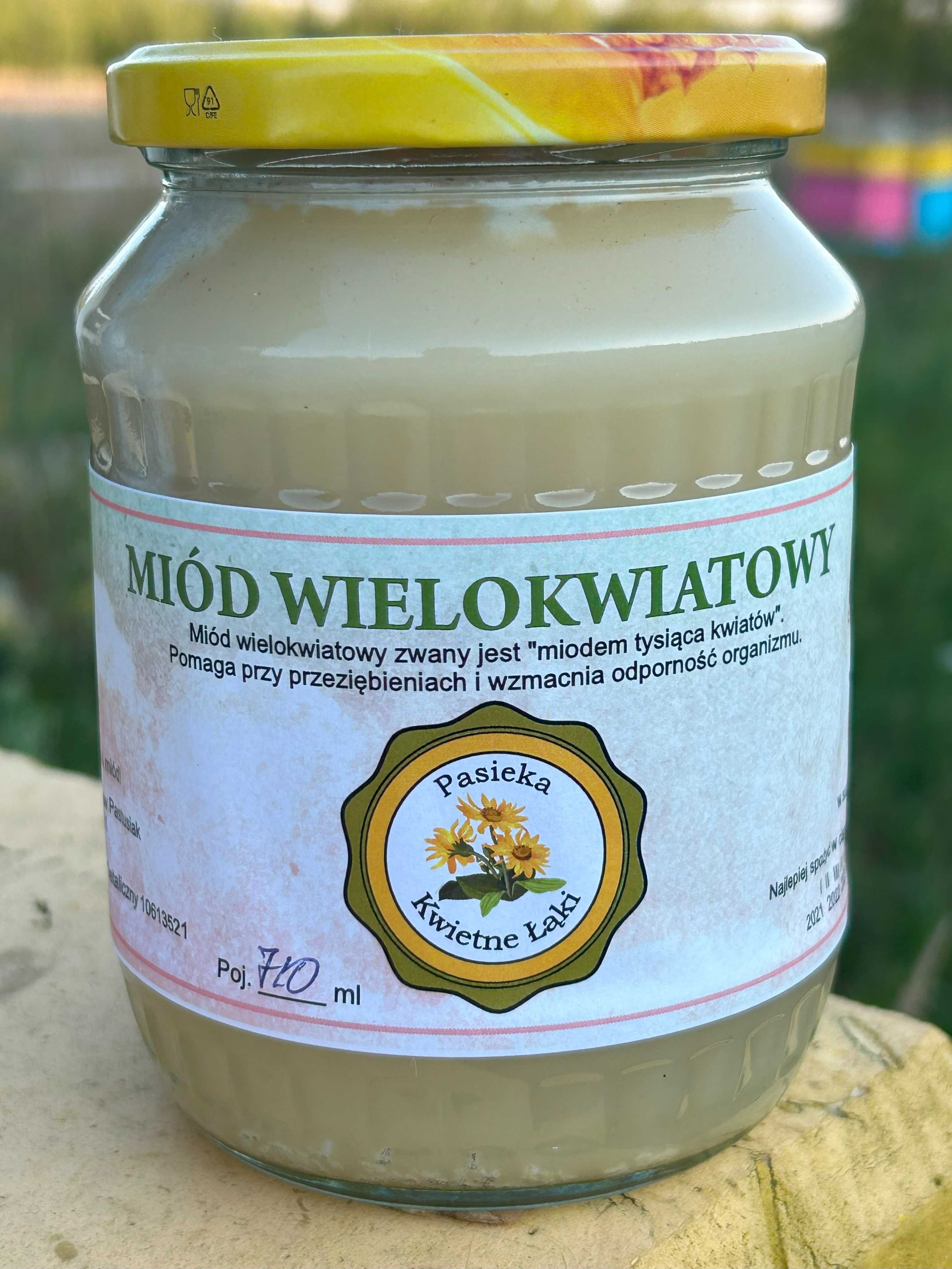 Miód wielokwiatowy 720 ml z własnej pasieki