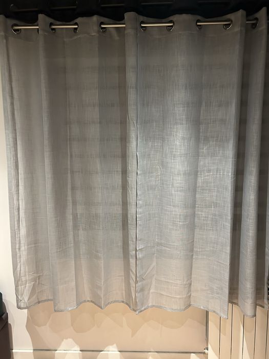 Zasłony firany półorzezroczyste szare 2 szt długie