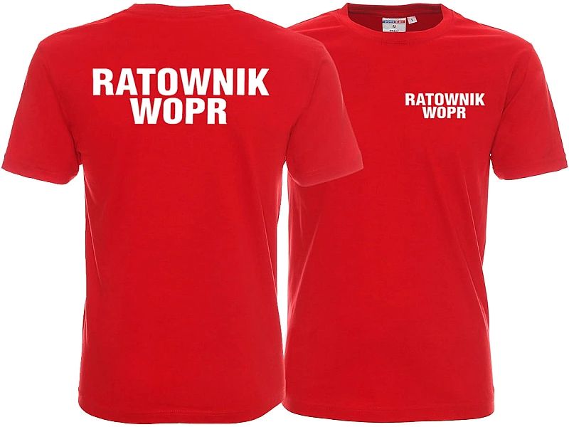 Koszulka męska Ratownik Wopr czerwona (s)